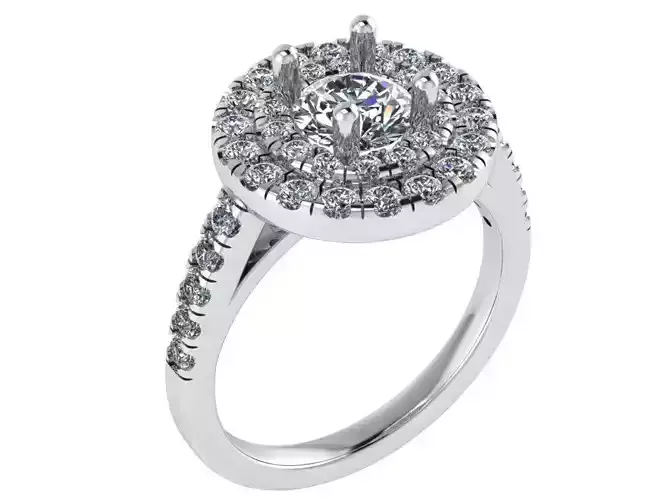Round Double Halo Ring 0849