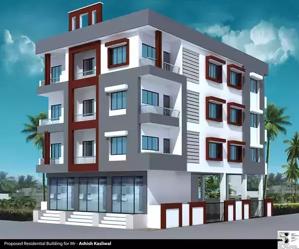 3D elevation of Apartment 3D print model