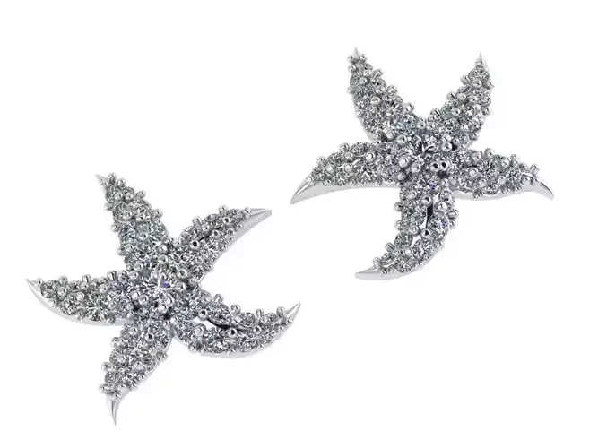 Star Fish Diamond Stud 0852