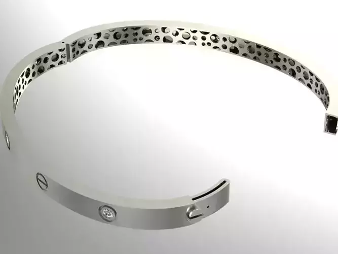 Bracelet silver bangle with diamonds