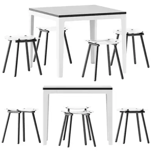 Pop Table and Fenster Low Stool by DesignByThem 3D model