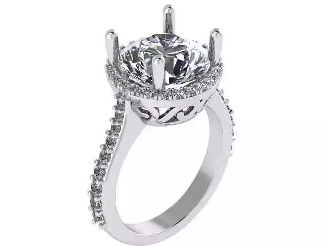 Round Halo Ring 0857