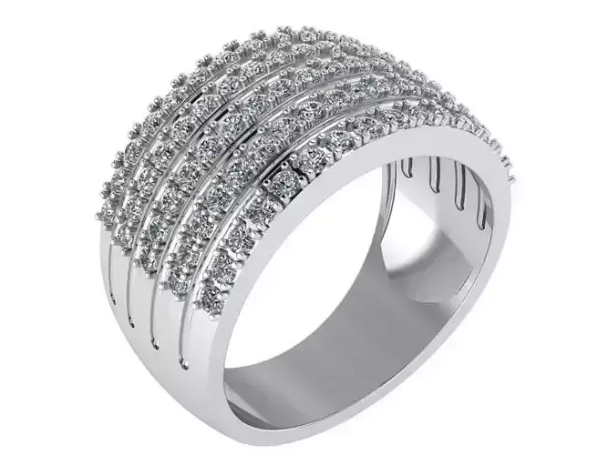 5 Row Diamond Ring 0858