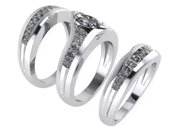 Marquise Diamond Ring With Double Band 0859