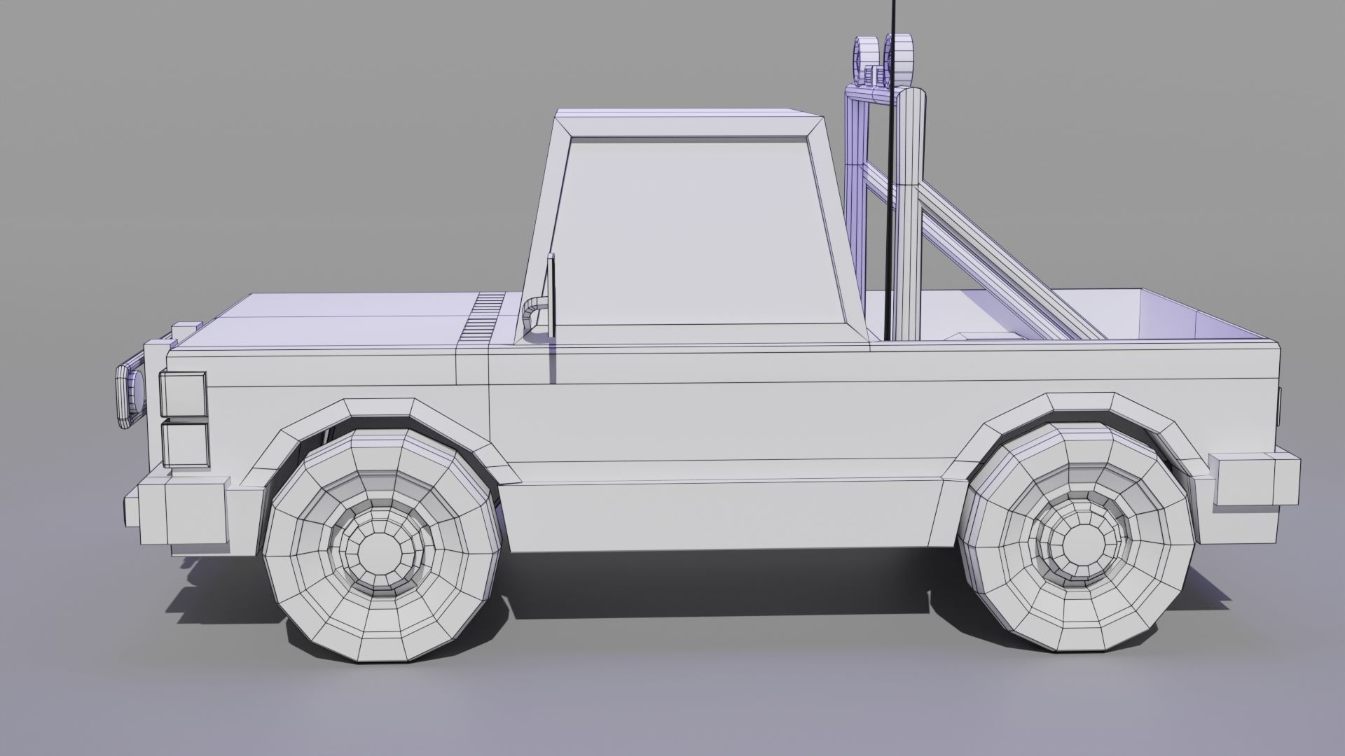 Police Truck Low-poly 3D model_10