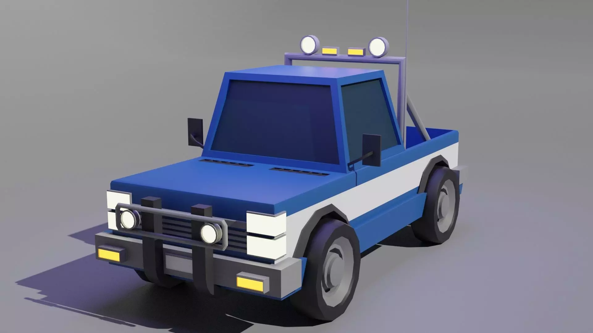 Police Truck Low-poly 3D model_0