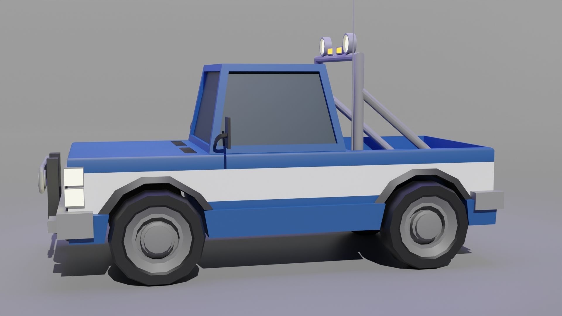 Police Truck Low-poly 3D model_2