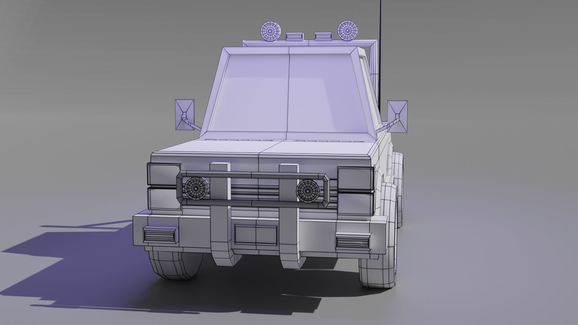Police Truck Low-poly 3D model_9