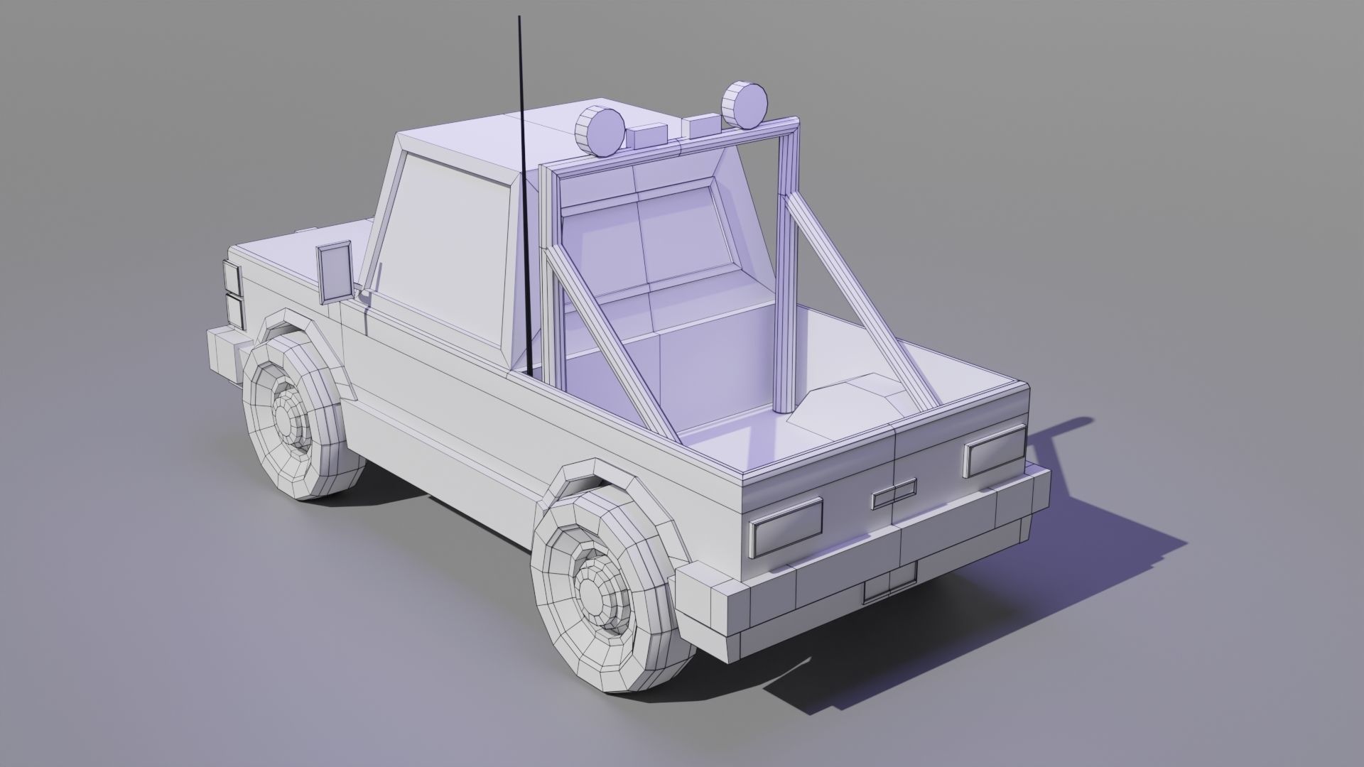 Police Truck Low-poly 3D model_11