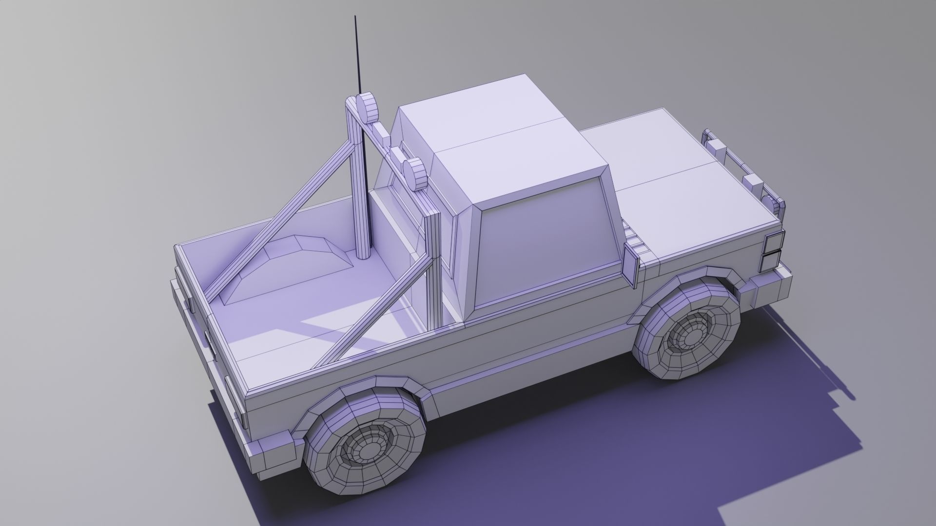 Police Truck Low-poly 3D model_12