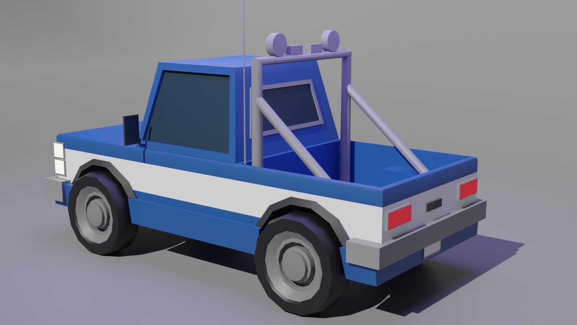 Police Truck Low-poly 3D model_3