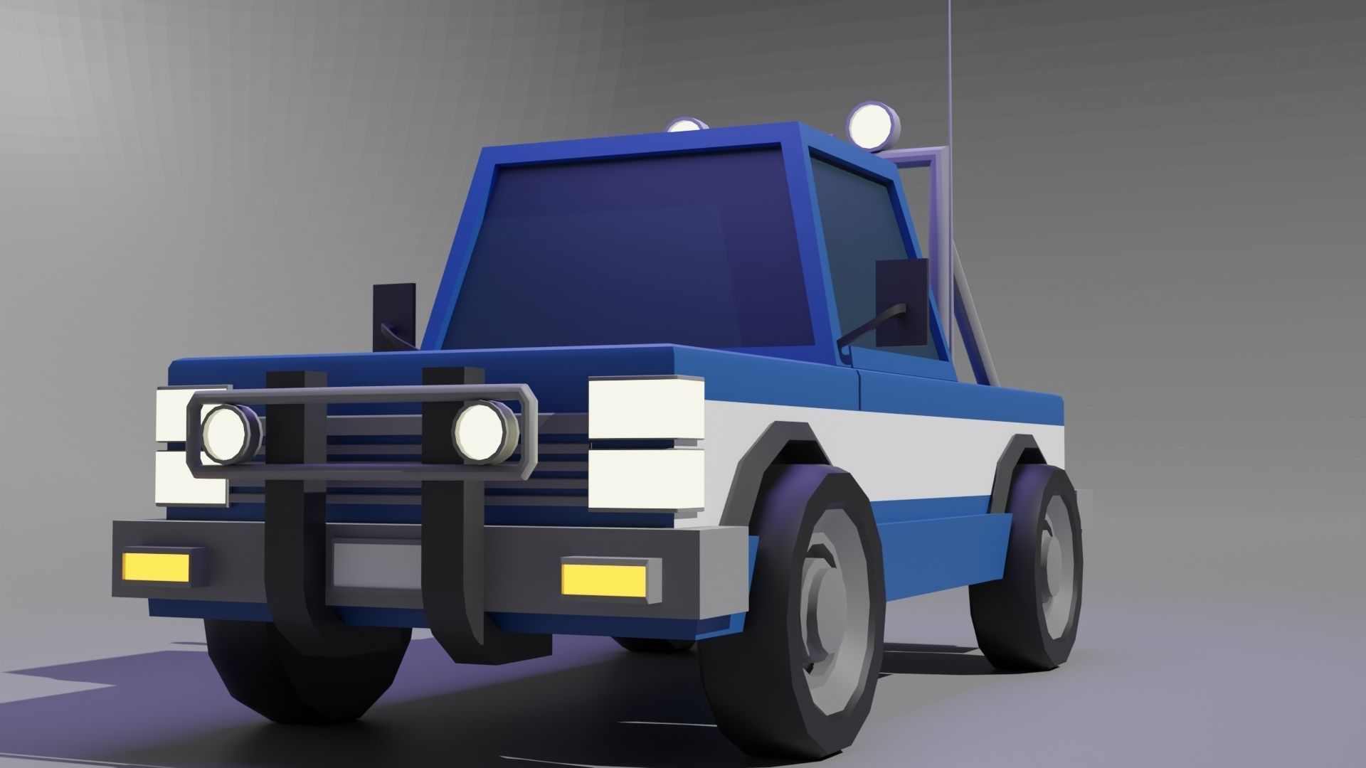 Police Truck Low-poly 3D model_1