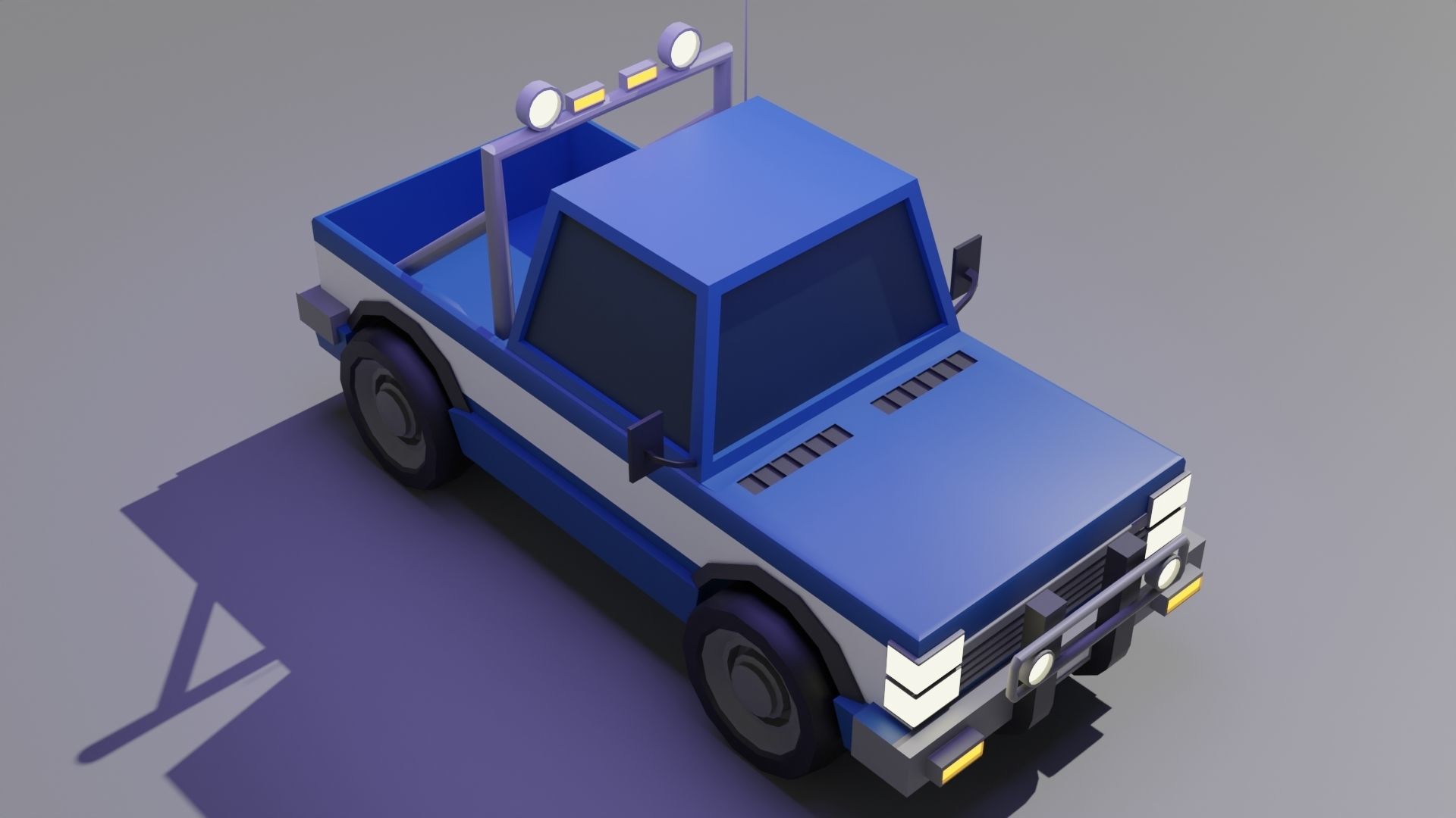 Police Truck Low-poly 3D model_6