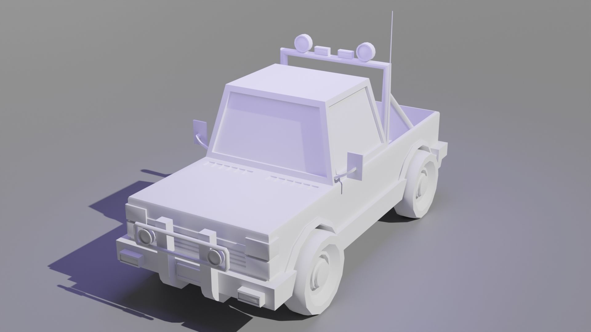 Police Truck Low-poly 3D model_14