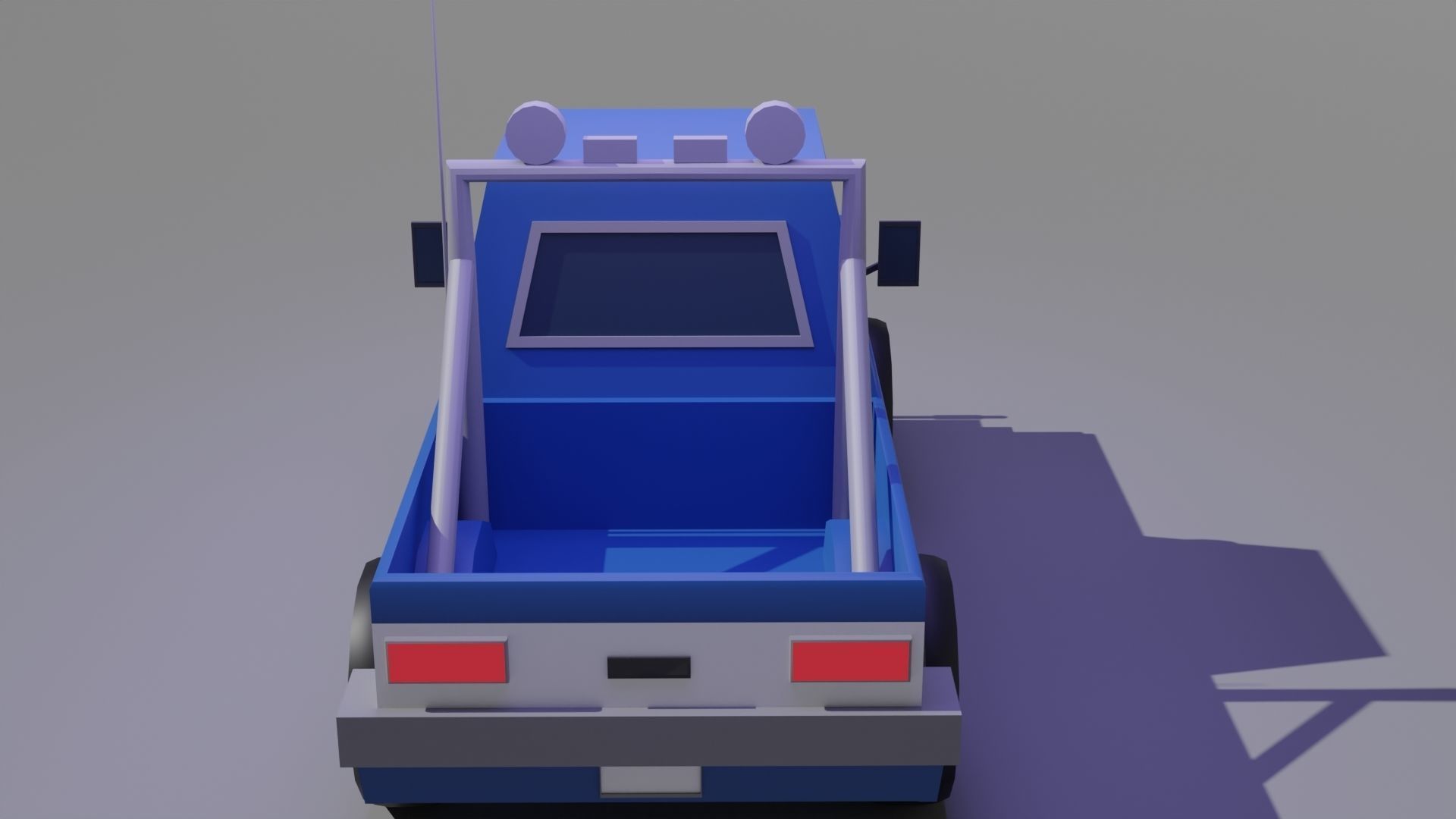 Police Truck Low-poly 3D model_4