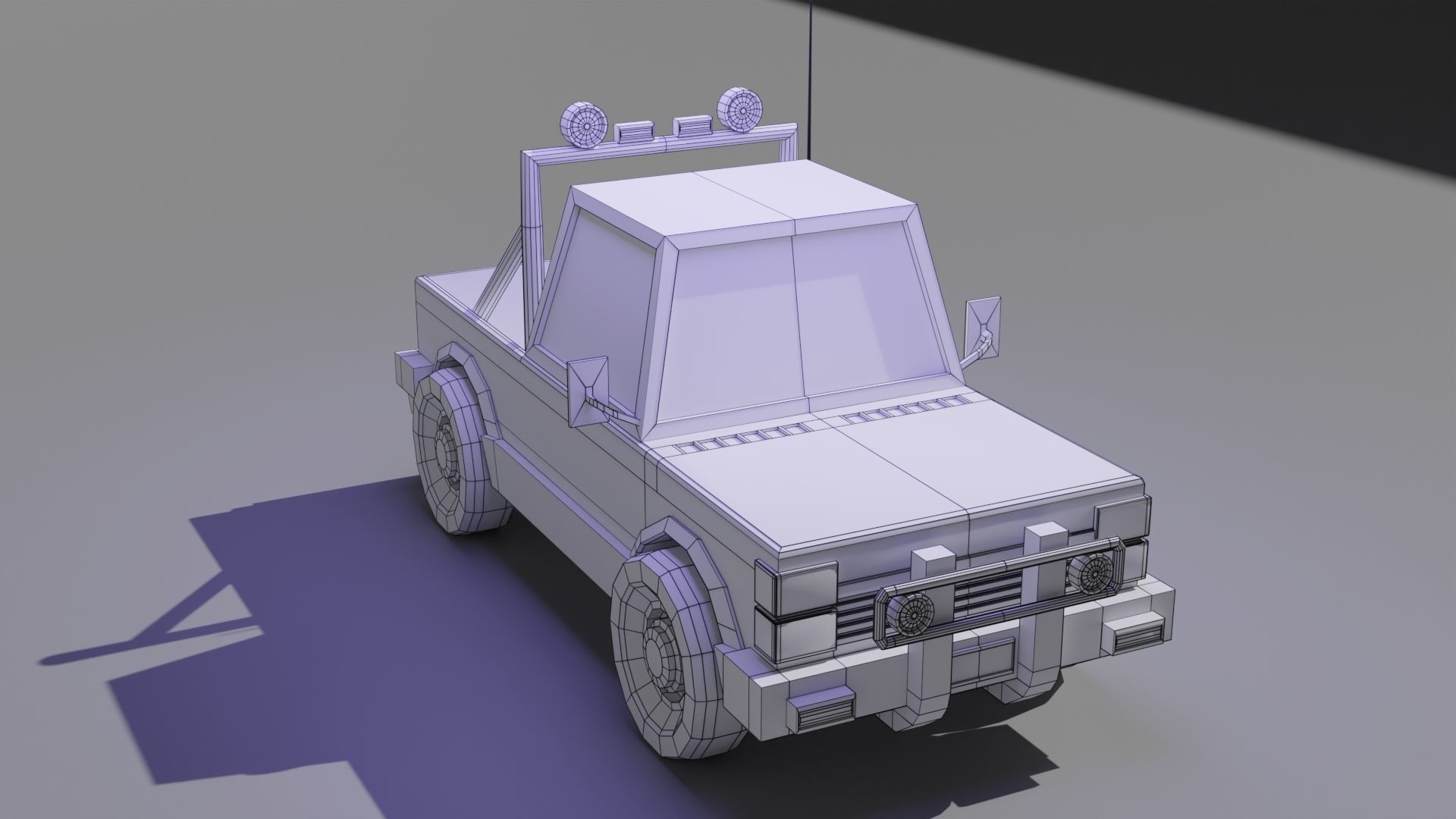 Police Truck Low-poly 3D model_13