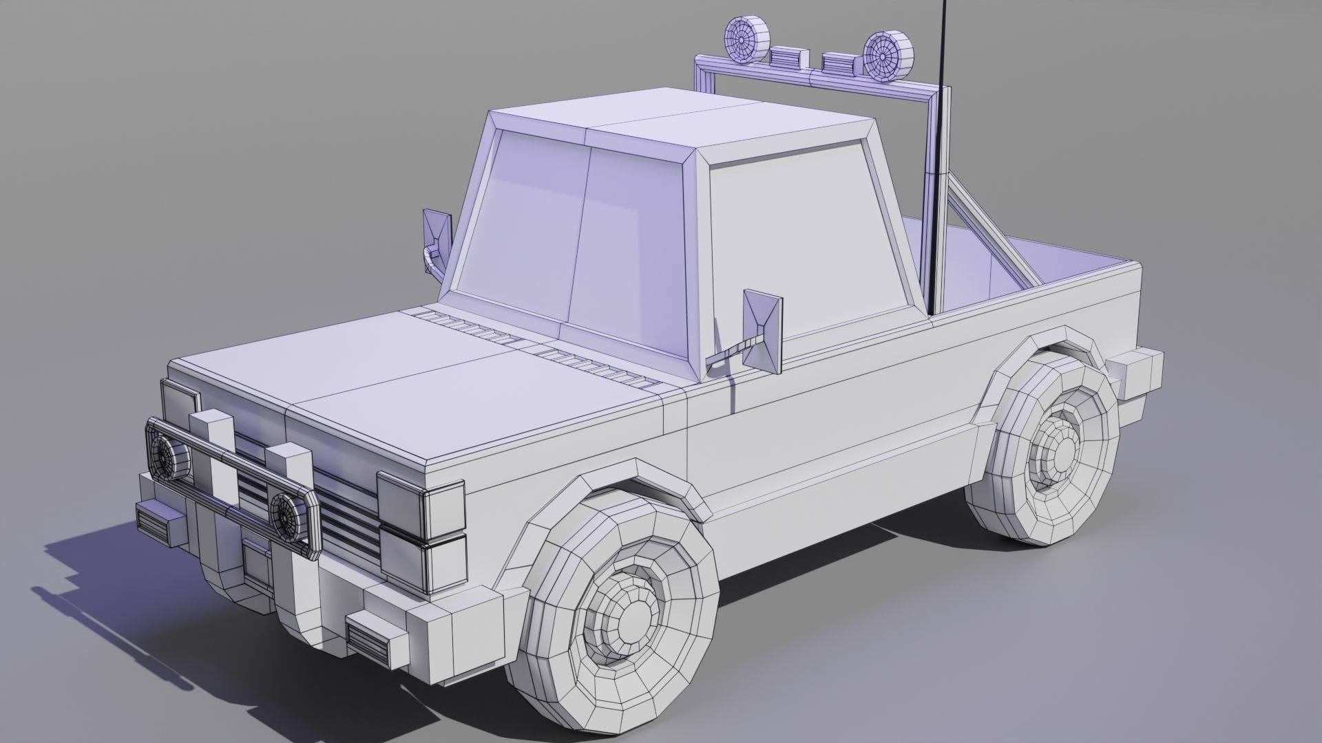 Police Truck Low-poly 3D model_8