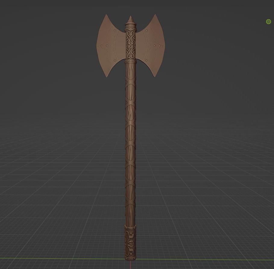 Double sided axe Low-poly 3D model_10