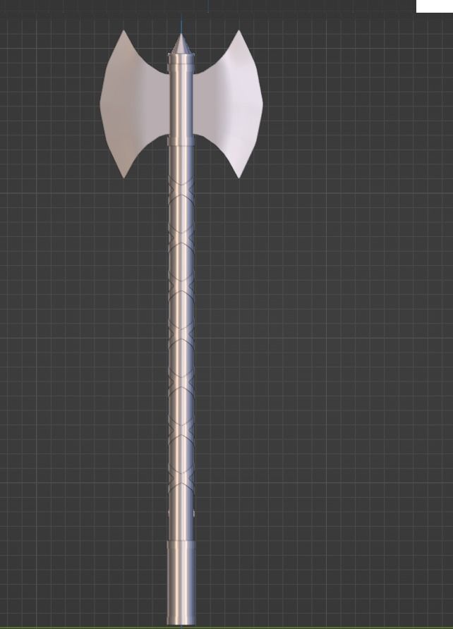 Double sided axe Low-poly 3D model_16
