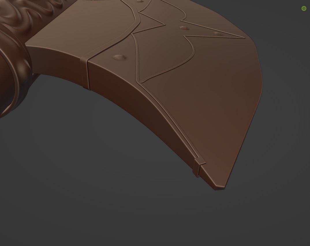Double sided axe Low-poly 3D model_14
