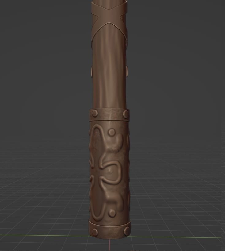 Double sided axe Low-poly 3D model_11