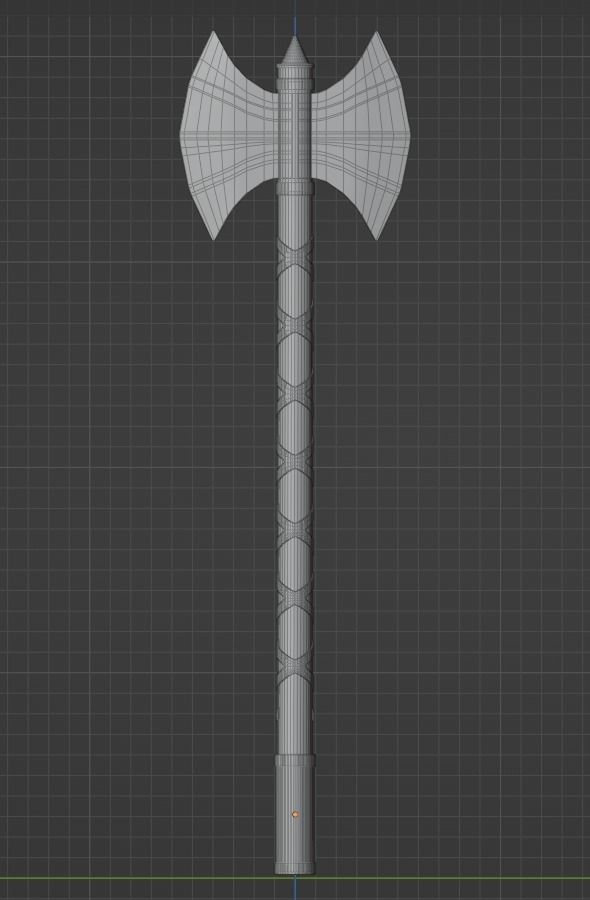 Double sided axe Low-poly 3D model_8