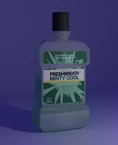 Mouthwash Lowpoly 3d Model bottle of