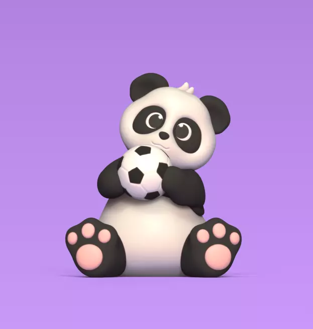 Panda Soccer Ball 3D print model_0