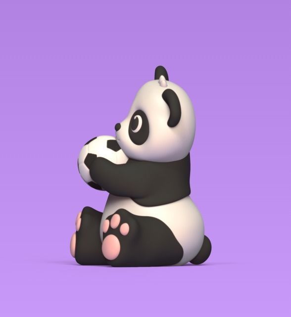 Panda Soccer Ball 3D print model_1