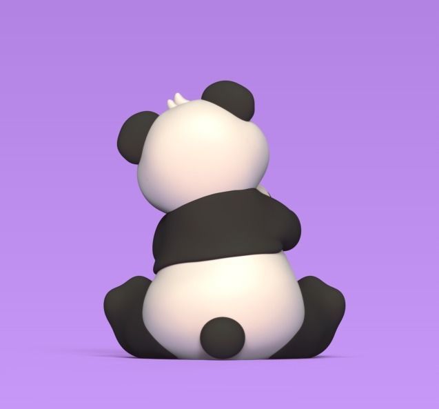 Panda Soccer Ball 3D print model_3