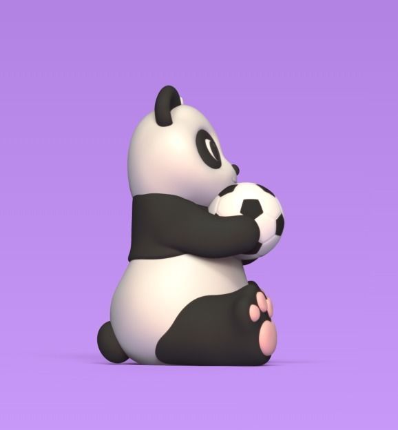 Panda Soccer Ball 3D print model_2