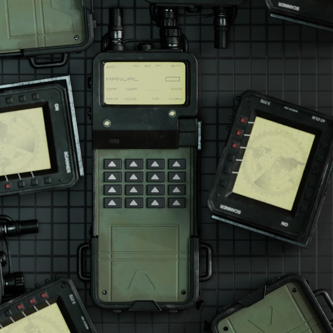 Military Radio-Scanner -PBR-Game ready Low-poly 3D model_9