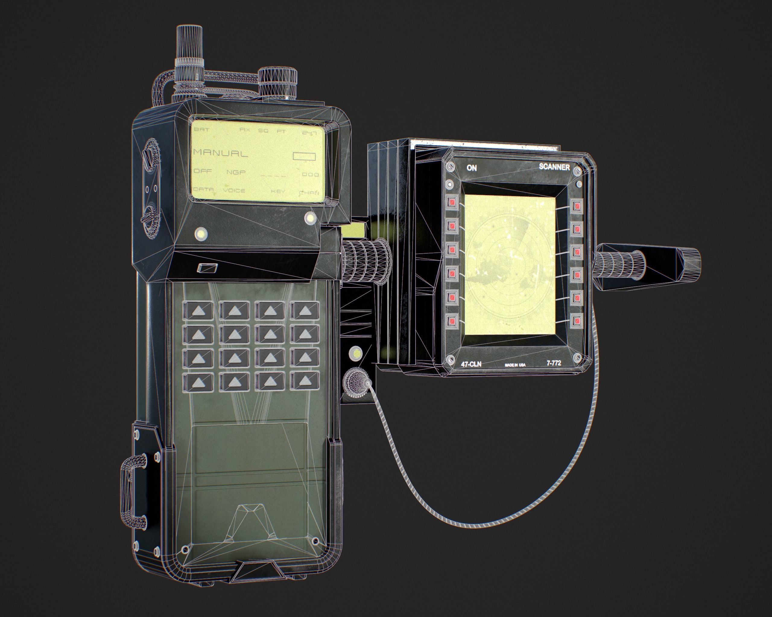 Military Radio-Scanner -PBR-Game ready Low-poly 3D model_10