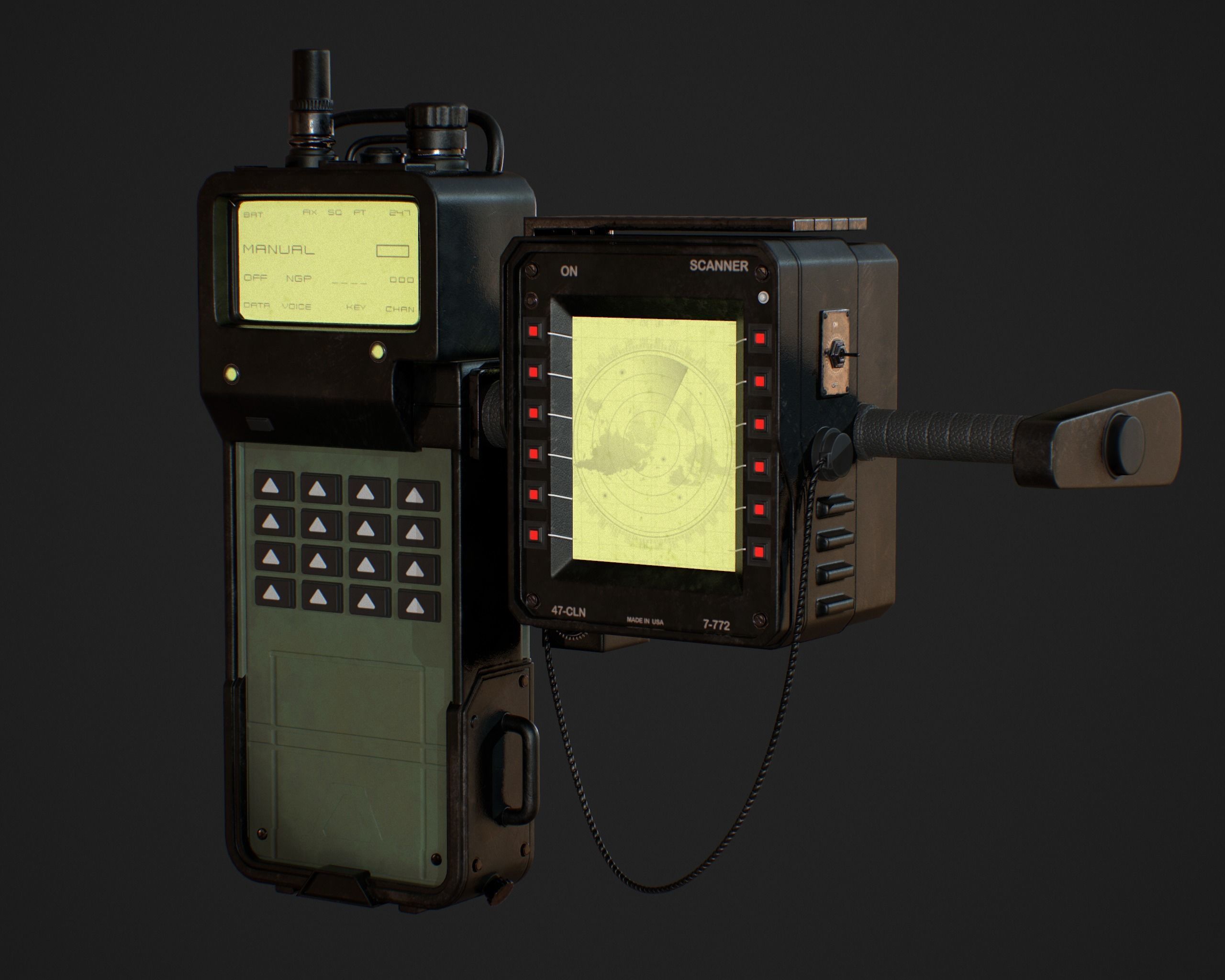 Military Radio-Scanner -PBR-Game ready Low-poly 3D model_3