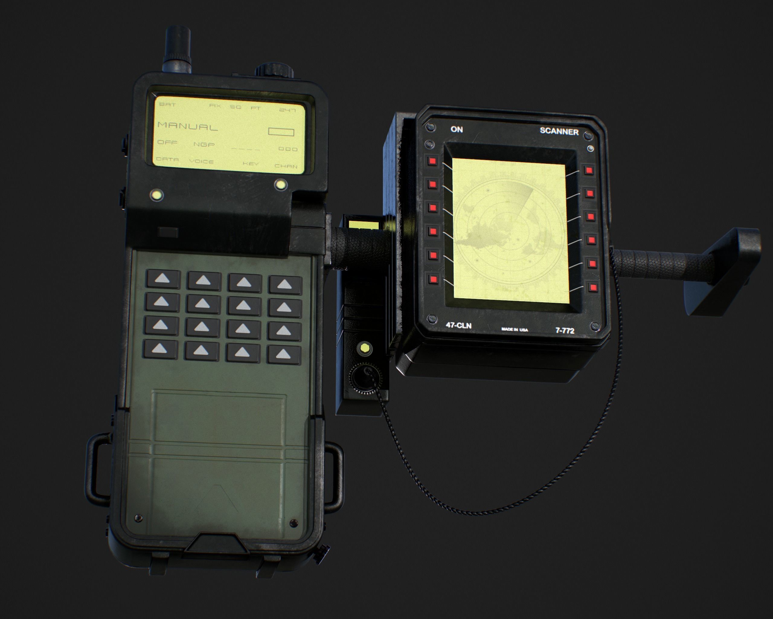 Military Radio-Scanner -PBR-Game ready Low-poly 3D model_4