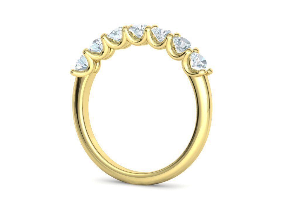 7-stone Diamond Half Eternity Ring 3mm Diamonds 3D print model 3D print model_29
