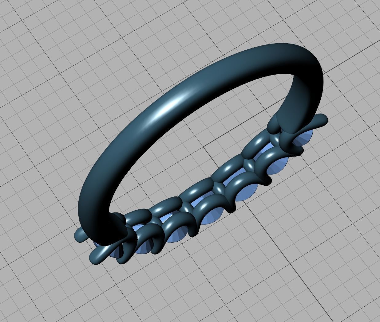 7-stone Diamond Half Eternity Ring 3mm Diamonds 3D print model 3D print model_17