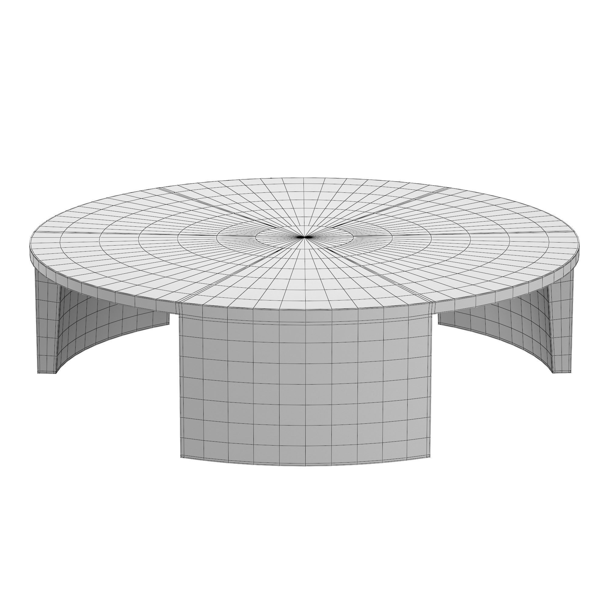 WYETH SPLIT BAMBOO ROUND COFFEE TABLE 3D model_4