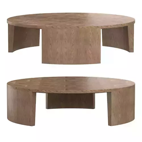 WYETH SPLIT BAMBOO ROUND COFFEE TABLE