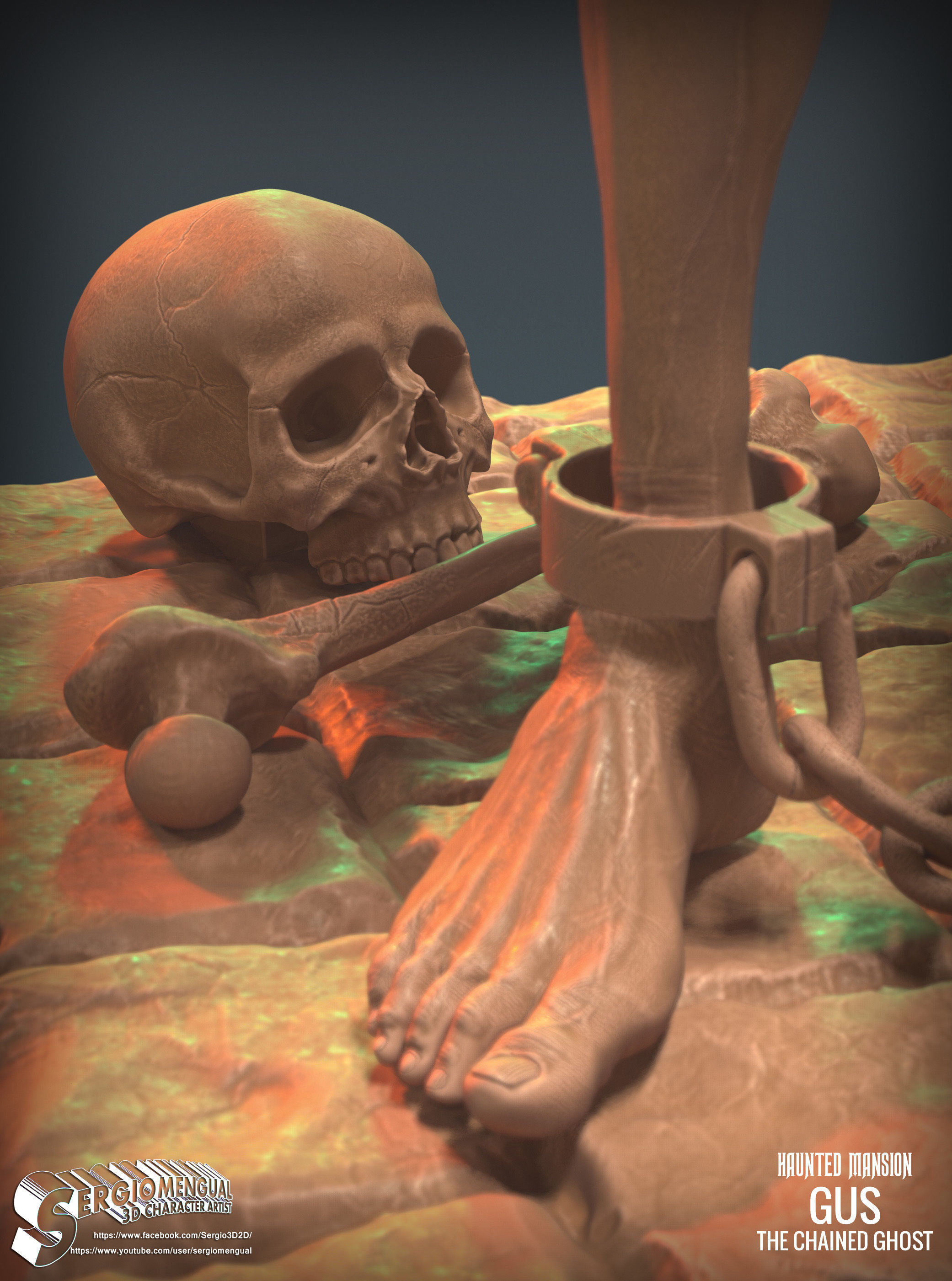 Haunted Mansion Gus The Chained Ghost 3D Printable Sculpt 3D print model_13