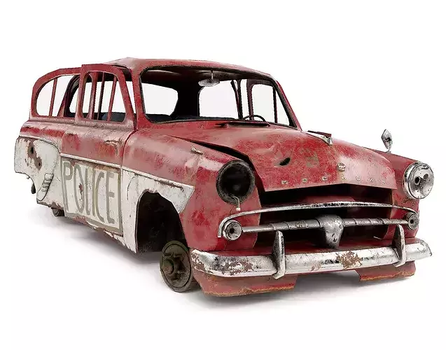 car ruined damaged m407 rusty vintage Game ready PBR iv7 Low-poly 3D model 2