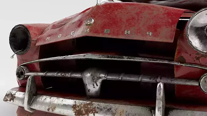 car ruined damaged m407 rusty vintage Game ready PBR iv7 Low-poly 3D model 5