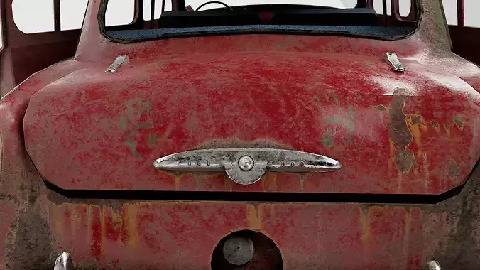 car ruined damaged m407 rusty vintage Game ready PBR iv7 Low-poly 3D model 7