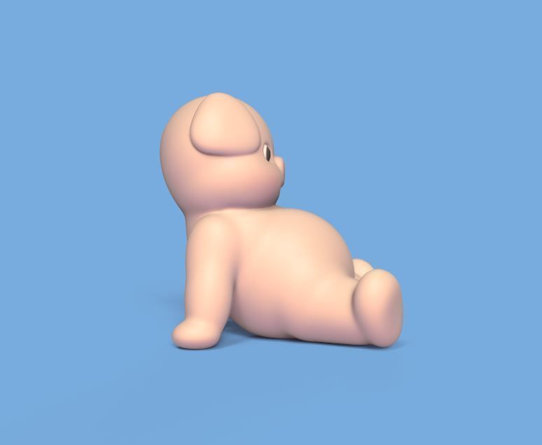 Cute Resting Pig 3D print model_2
