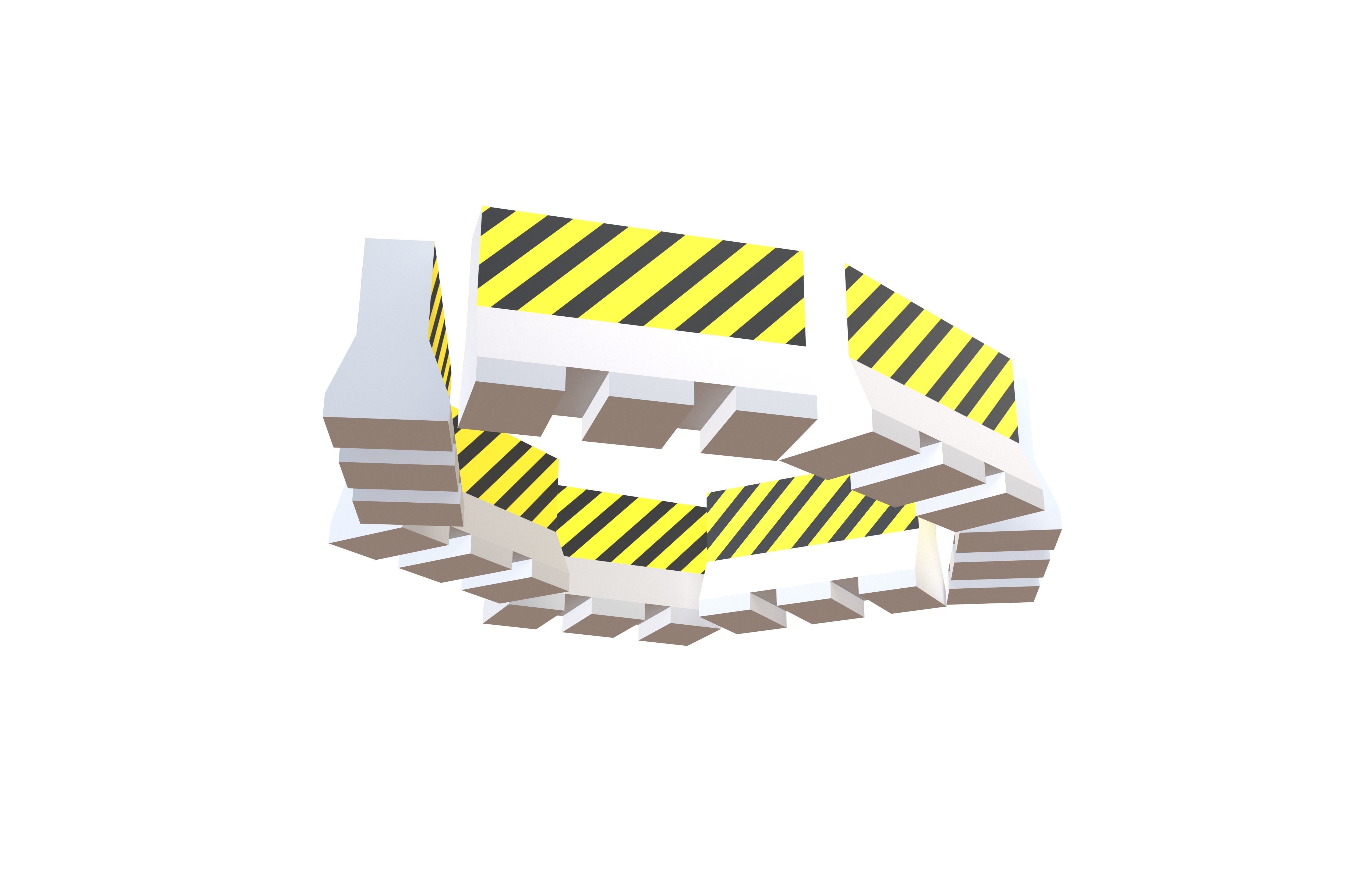 Road Barriers v4 004 Low-poly 3D model_3