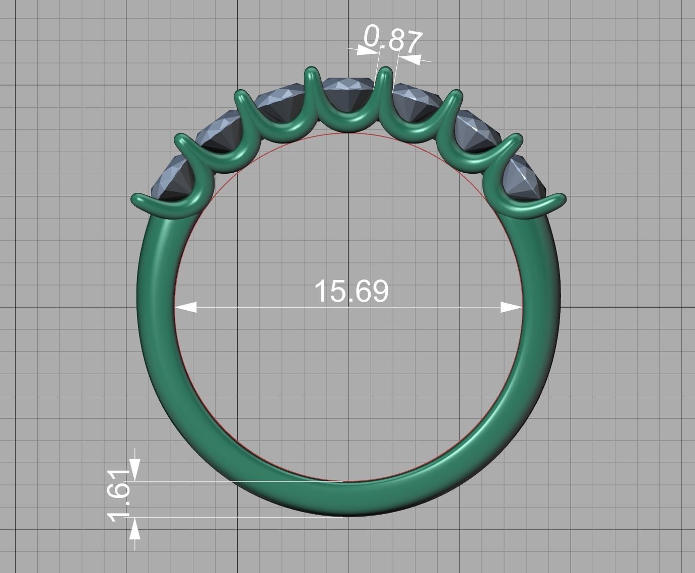 7 stone Half Eternity Ring Collection with discount _50