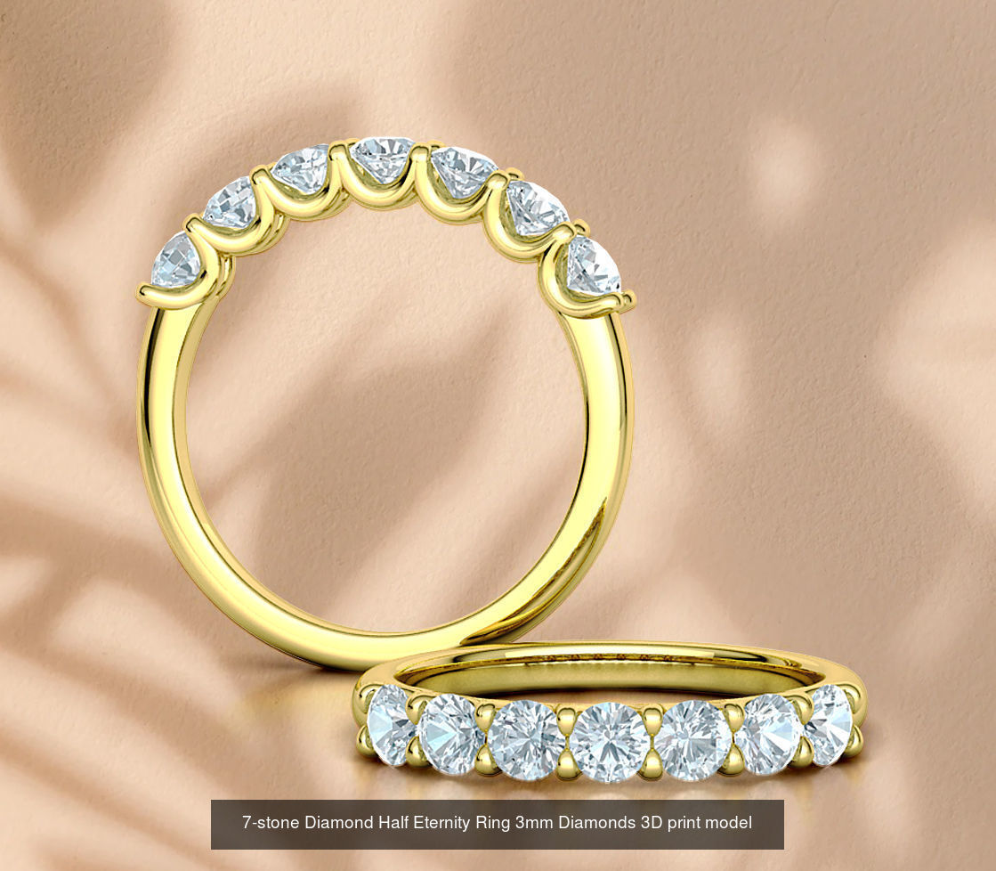 7 stone Half Eternity Ring Collection with discount _5