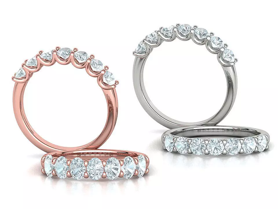 7 stone Half Eternity Ring Collection with discount _0