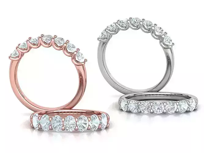 7 stone Half Eternity Ring Collection with discount 