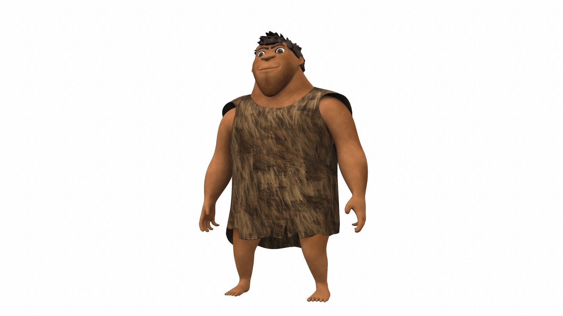 Grug Crood - male cartoon character of the Croods 3D model_1